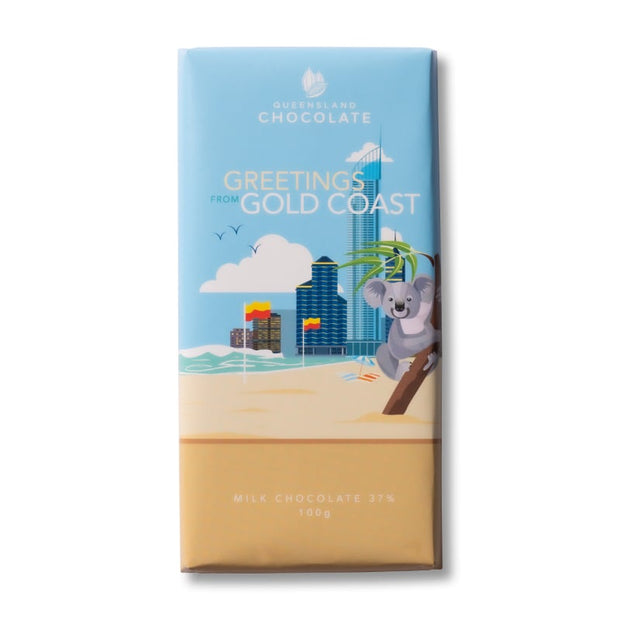 Greetings From Gold Coast Milk Chocolate Bar 100g
