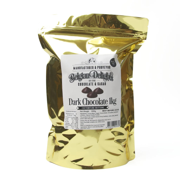 Dark Couverture 63% Chocolate Buttons 1kg